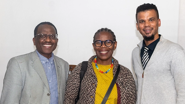 [L-R] Rhodes University Vive Chancellor Prof Sizwe Mabizela, Judge of Appeal Nambitha Dambuza, Law Clinic Attorney Shaun Bergover
[Pic credit] Vusumzi Tshekema