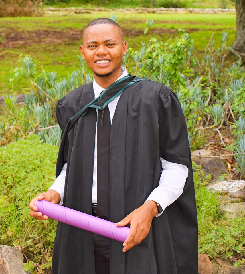 Khangelani Dlamini at his graduation, March 2026