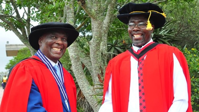 Dr Angelius Kanyanga Liveve (right) with his supervisor, Associate Professor Ken Ngcoza