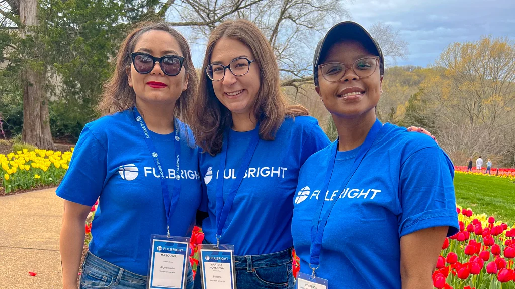 Rhodes University nGAP lecturer, Yolani Ndamase together with  Masooma from Penn State University and Martina from State University of New York.