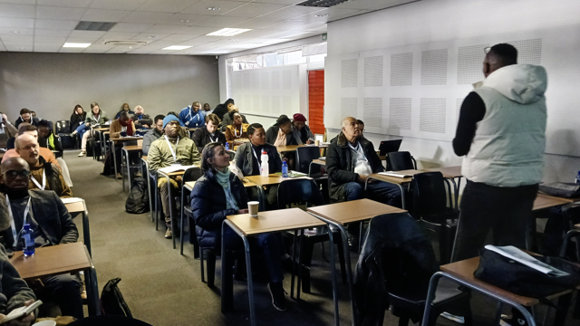 Mr Silindo Mavuso wraps up his presentation on sedimentology of a part of the East African rift valley from Kenya