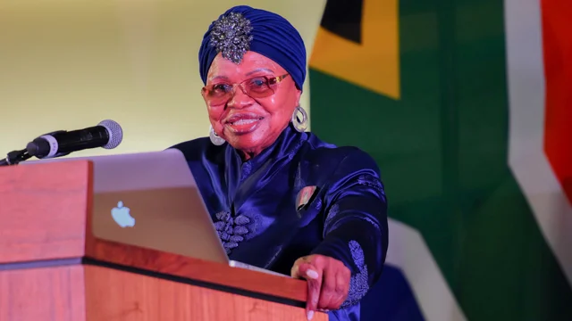 Honorary doctorate recipient, the late Ambassador Lindiwe Mabuza.
Photo cred: DIRCO