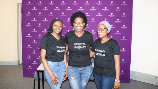 Mqhayi Day organising team: From left, Stembele Johnson, Tolakele Silo and Rendani Molubo.