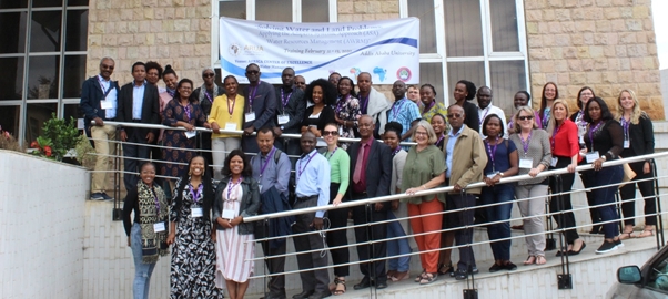 Participants at the ARUA Water CoE foundation course, funded by UKRI:GCRF capability grant: Addressing Complex Water and Land Problems: Applying the Adaptive Systemic Approach, at the University of Addis Ababa, Land and Water Resources Centre.

