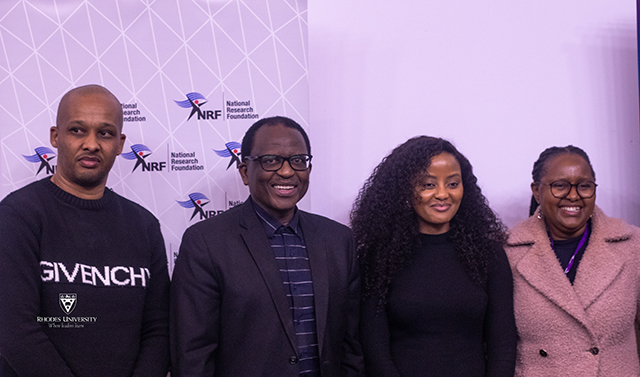 Representatives from Rhodes University and the National Research Foundation share insight at the event [PIC: Siqhamo Jama]