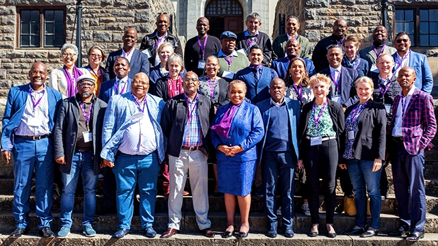 Registrars gather at the clocktower during the annual Registrars' Imbizo
[PIC: Vusumzi Tshekama]