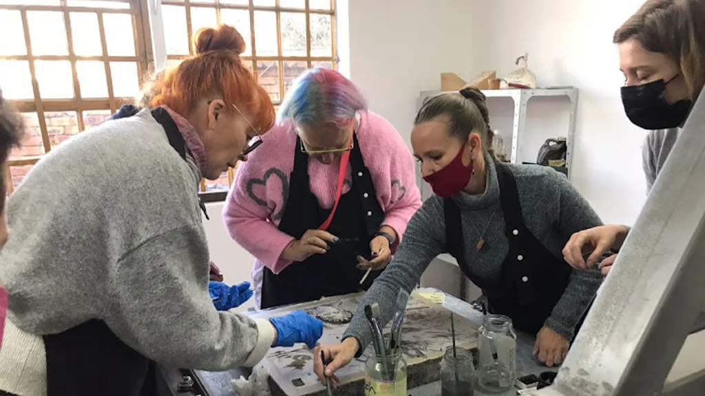 The Printing Girls in action. 