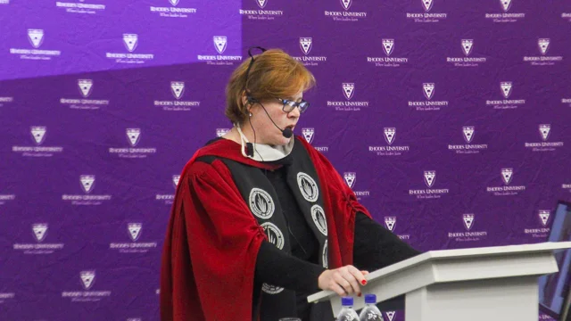 Rhodes University Law academic Professor Helena van Coller, giving her inaugural lecture