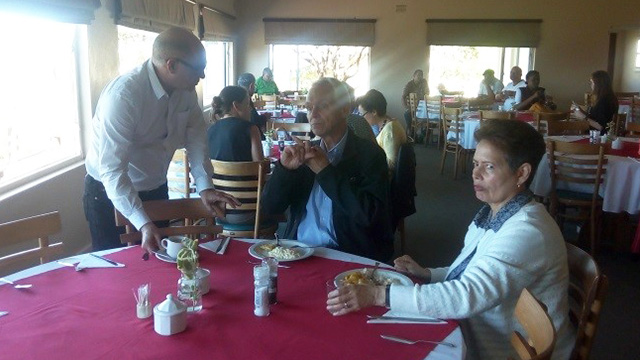 Prof Fred Hendricks and other mentors during breakfast