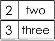 ENF numeral and number word flash cards