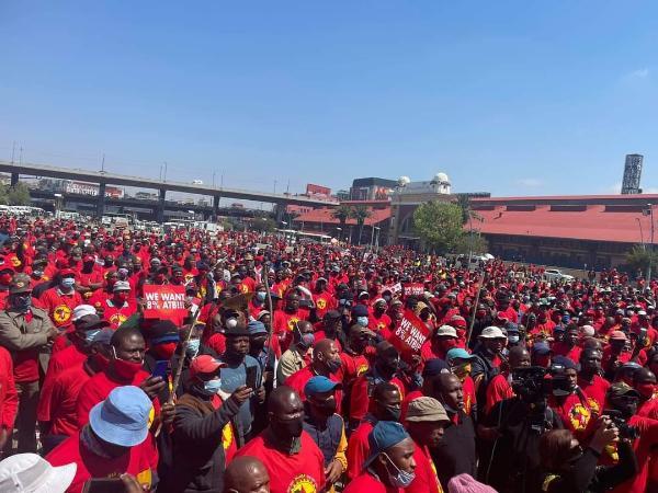 Mass strike, Otober 2021, in Johannesburg