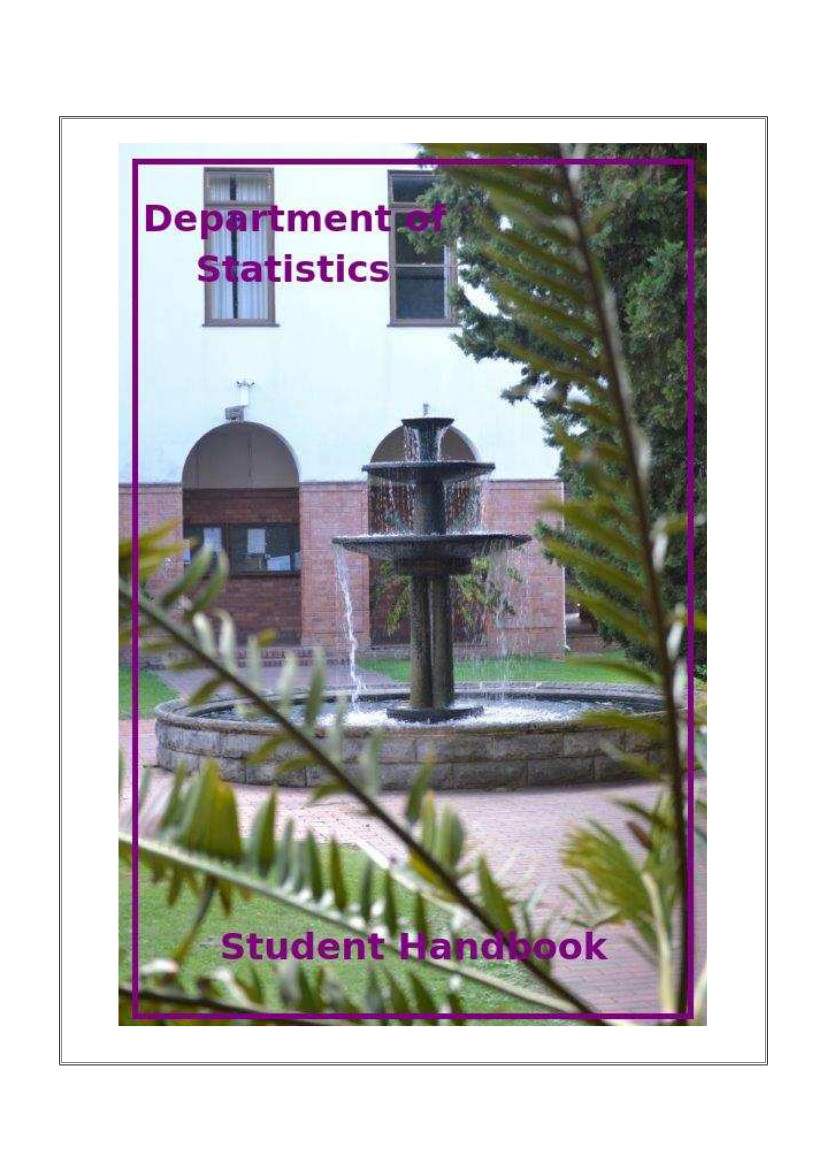 Department of Statistics, Student Handbook